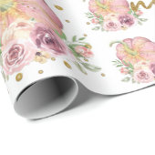 感謝祭ファースト誕生日パンプキンピンク ラッピングペーパー (ロールコーナー)