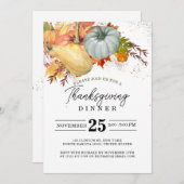 感謝祭フェストフレンズディナーカンプ素朴キン 招待状 (正面/裏面)