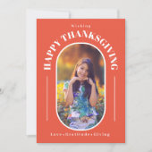 感謝祭フォトオレンジモダン色 シーズンカード (正面)