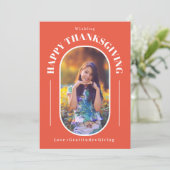 感謝祭フォトオレンジモダン色 シーズンカード (スタンド正面)