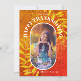 感謝祭フォトオレンジモダン色 シーズンカード