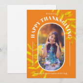 感謝祭フォトオレンジモダン色 シーズンカード (正面/裏面)