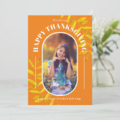 感謝祭フォトオレンジモダン色 シーズンカード (スタンド正面)