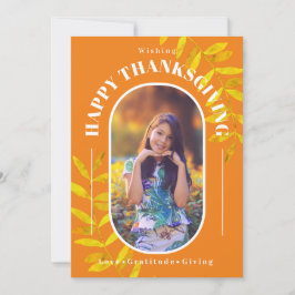 感謝祭フォトオレンジモダン色 シーズンカード