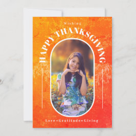 感謝祭フォトオレンジモダン色 シーズンカード