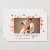 感謝祭フォトカードハッピー感謝祭離れの カード (正面)