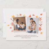 感謝祭フォトカードハッピー感謝祭離れの カード (裏面)