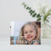 感謝祭フォトカード自分の写真をアップロード ポストカード (スタンド正面)