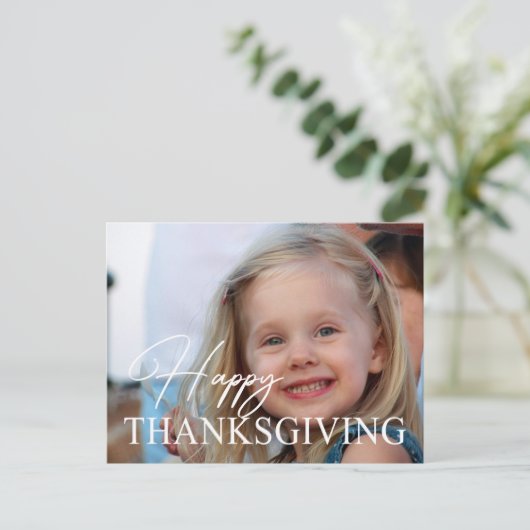 感謝祭フォトカード自分の写真をアップロード ポストカード (スタンド正面)