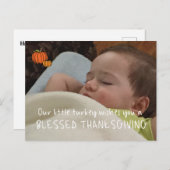 感謝祭フォトカード自分の写真をアップロード ポストカード (正面/裏面)