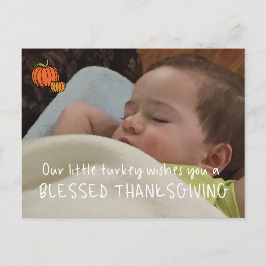 感謝祭フォトカード自分の写真をアップロード ポストカード (正面)