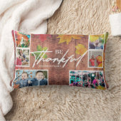 感謝祭フォトコラージュon wood ランバークッション (ブランケット)