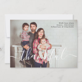 感謝祭フォトタイポグラフィテンプレート シーズンカード