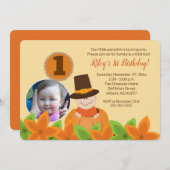 感謝祭フォト誕生日テンプレート任意の年齢 招待状 (正面/裏面)