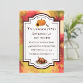 感謝祭フォーマル紅葉七面鳥 招待状 (スタンド正面)