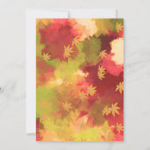 感謝祭フォーマル紅葉七面鳥 招待状 (裏面)