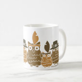 感謝祭フクロウ コーヒーマグカップ (正面右)
