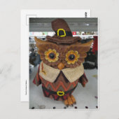 感謝祭フクロウ ポストカード (正面/裏面)