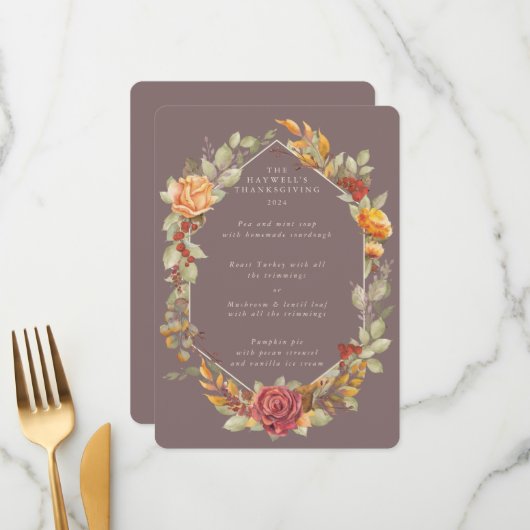 感謝祭フローラフレームフラット3コース メニュー (正面/裏面インサイチュ)