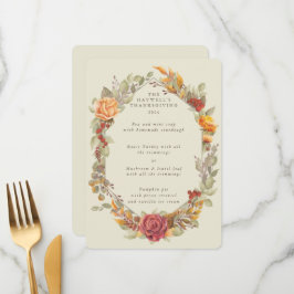 感謝祭フローラフレームフラット3コース メニュー