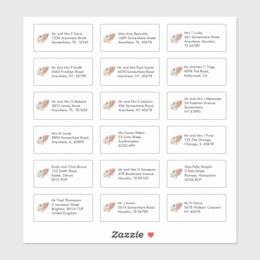 感謝祭フード18個人名住所 シール (シート)