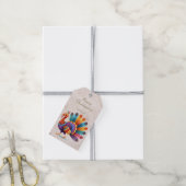 感謝祭ブライトフェザーターキーギフトラベル ギフトタグ (より糸付き)