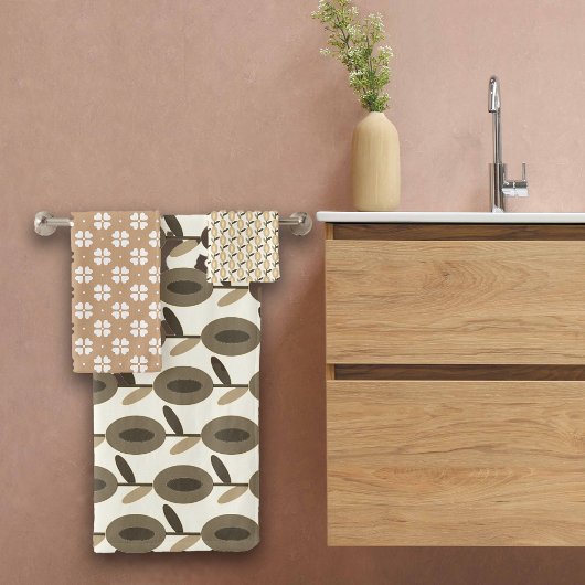 感謝祭ブラウンズフローラ名前をカスタムする バスタオルセット