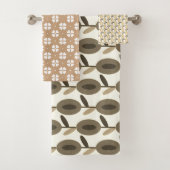 感謝祭ブラウンズフローラ名前をカスタムする バスタオルセット (インサイチュ)