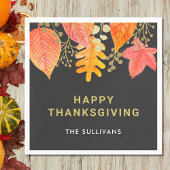 感謝祭ブラック スタンダードカクテルナプキン