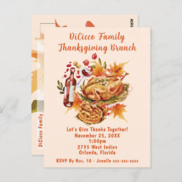 感謝祭ブランチハーベストお祝い ポストカード