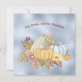 感謝祭ブルーパンプキングルズフローラ 招待状 (正面)