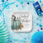 感謝祭ブルーパンプキン素朴紙プレート ペーパープレート (パーティー)