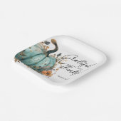 感謝祭ブルーパンプキン素朴紙プレート ペーパープレート (傾斜あり)