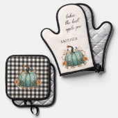 感謝祭ブルーパンプキ素朴ン 鍋つかみ&鍋敷きセット (正面/裏面)