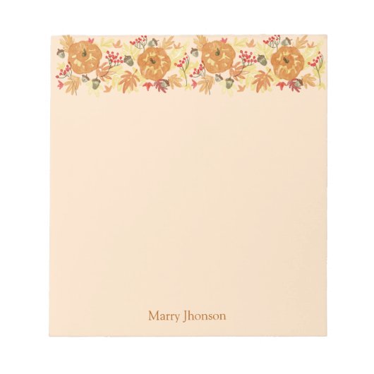 感謝祭プンプキンディナー ノートパッド (正面)