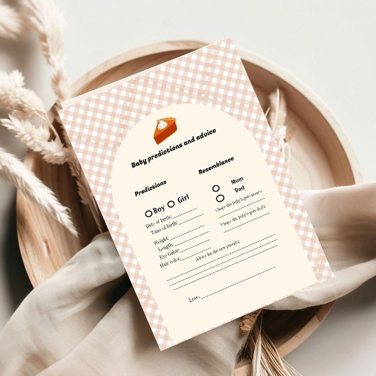 感謝祭ベビー予測赤ちゃんシャワーゲームカード アドバイスカード