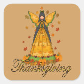 感謝祭ホリデーエンジェルシーズンシール スクエアシール (正面)