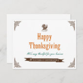 感謝祭ホリデーカード シーズンカード (正面/裏面)