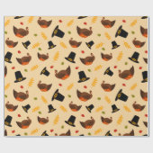 感謝祭ホリデーターキーパターンパーティーラップ ラッピングペーパー (フラット)