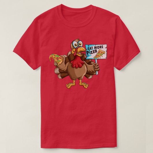 感謝祭ホリデーターキーファストフード食べモアピッツ Tシャツ (デザイン正面)