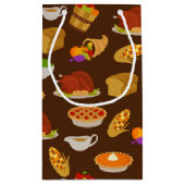 感謝祭ホリデーディナーパーティーバッグ スモールペーパーバッグ (裏面)