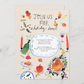 感謝祭ホリデーディナー招待状 招待状 (正面/裏面)