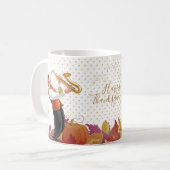 感謝祭ホリデーパーティー、レトロ音楽ジャズ音楽 コーヒーマグカップ (正面左)