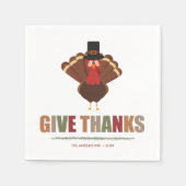 感謝祭ホリデー与えト感謝していク スタンダードカクテルナプキン (正面)