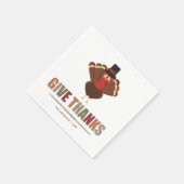 感謝祭ホリデー与えト感謝していク スタンダードカクテルナプキン (角)