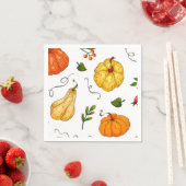 感謝祭ホリデー秋パンプキンオレモダンンジ スタンダードカクテルナプキン (インサイチュ)