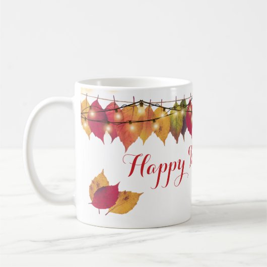 感謝祭ホリデー紅葉ライトカスタムズ コーヒーマグカップ (左)