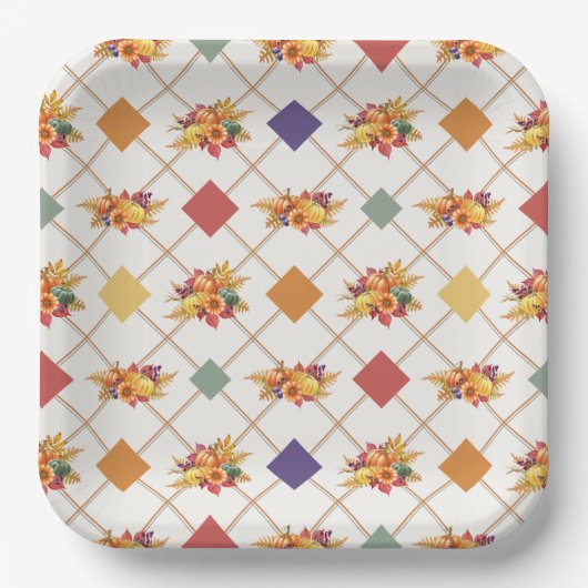 感謝祭ホリデー紙プレート ペーパープレート (正面)