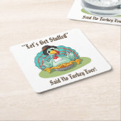 感謝祭ホリデー詰まったトルコ スクエアペーパーコースター (アングル)