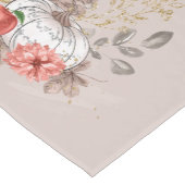 感謝祭ホワイトカボチャと秋の花 ショートテーブルランナー (コーナー)